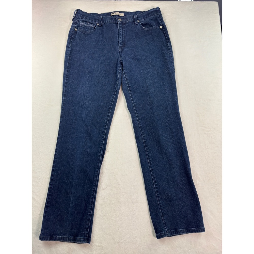 Levis 505 Straight Leg Jeans Dark Wash Blue Denim Mens 16M W33 L32